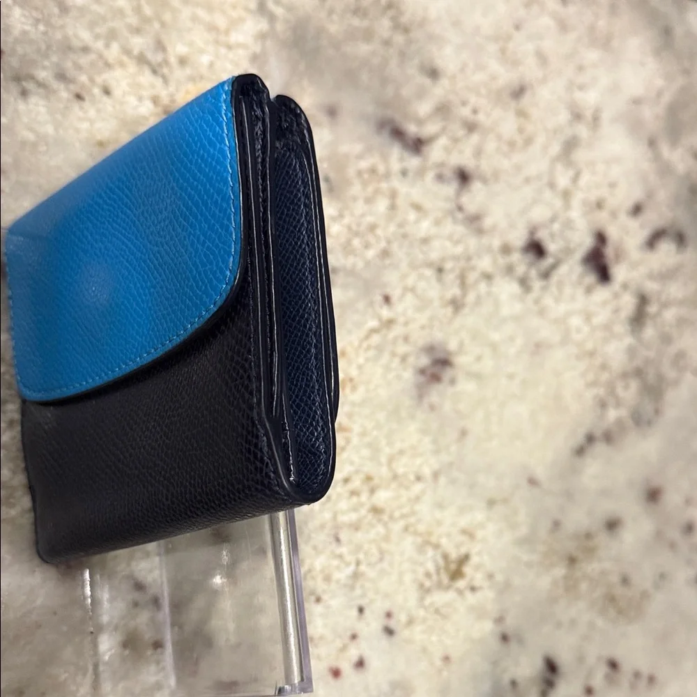 Coach Blue and Black Trifold Wallet